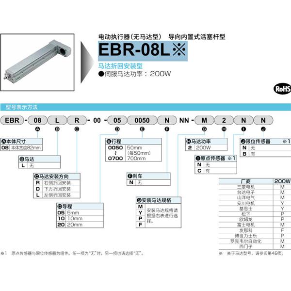 CKD喜開理電動執(zhí)行器（無馬達型）滑塊型EBR-08LD-00-050700NNN-F2CB