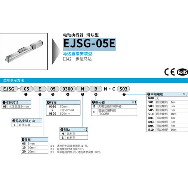 CKD喜開理電動執(zhí)行器（無馬達型）滑塊型EJSG-05E200800BCN-CS03