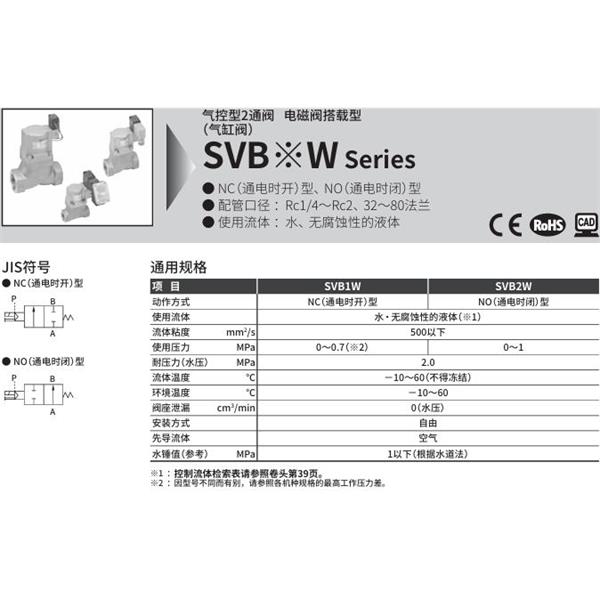 CKD喜開理氣控型2通閥（氣缸閥）SVB1W-10A-02CS-AC100V