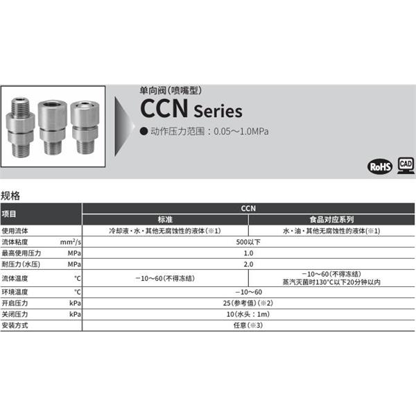 CKD喜開理單向閥（噴嘴型）CCN-08F-B