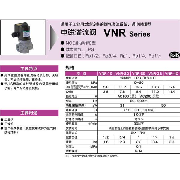 CKD喜開理電磁溢流閥VNR-40-H2-AC200V